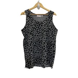 Belle Kim Graver Leopard Print Sleeveless Tank Top Women's Size M